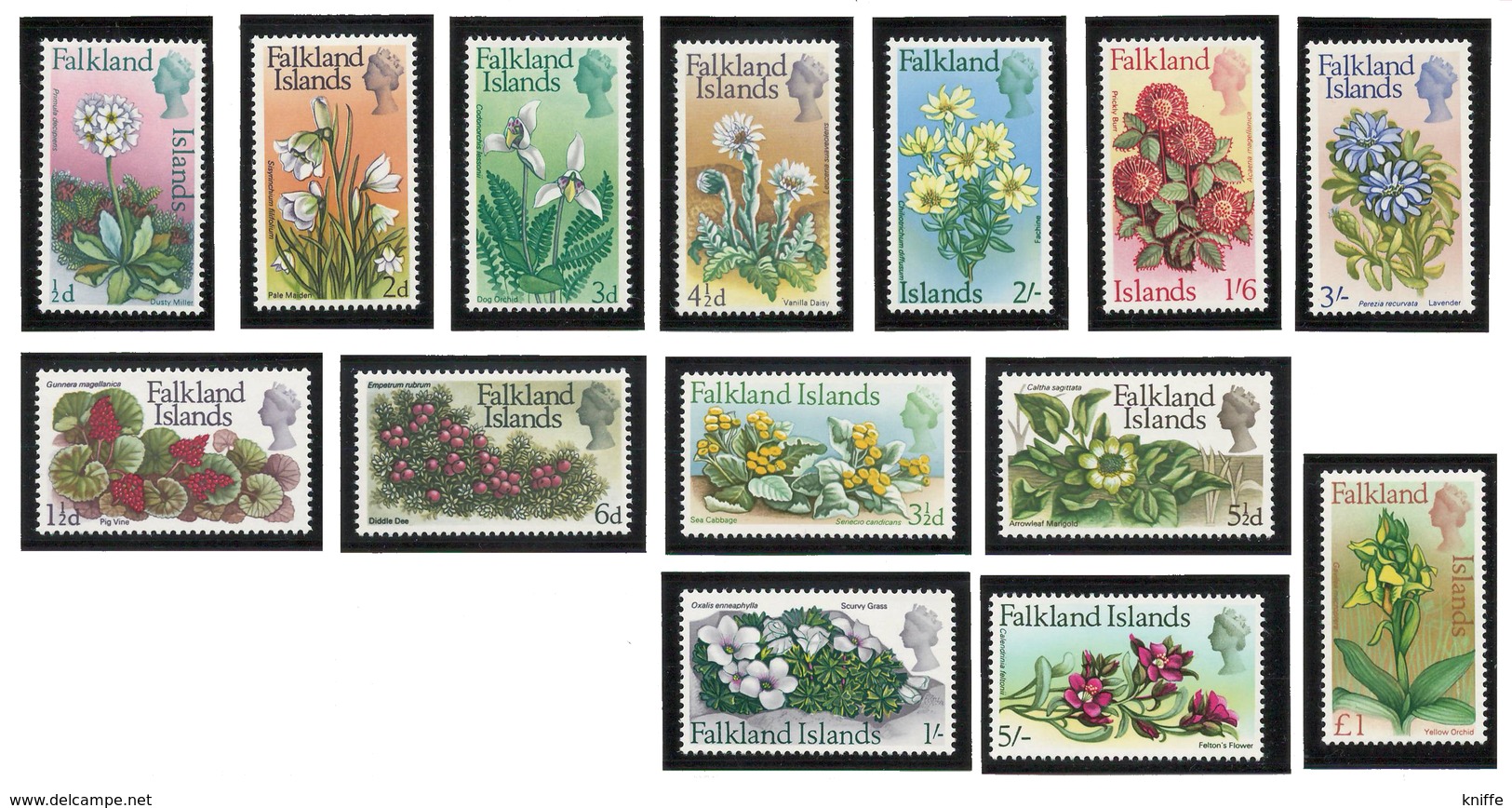 Falkland Islands, 1968 Flowers - MNH, Mixt Condition - AT-10 - Falkland Islands