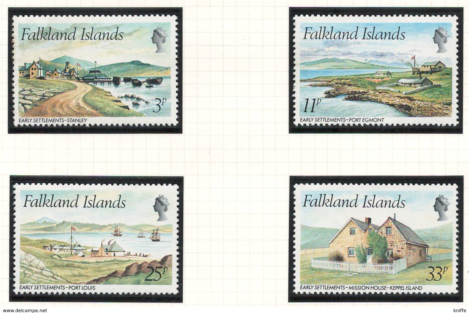 Falkland Islands, 1980 Early Settlements - MNH - AT-40 - Falkland Islands