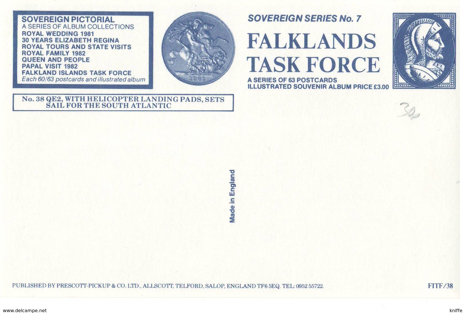 Falkland Islands, Postcard, Falklands Task Force, Nr.38, QE2 Sets Sail For The South Atlantic, Mint, Uncirculated- AT-73 - Other & Unclassified