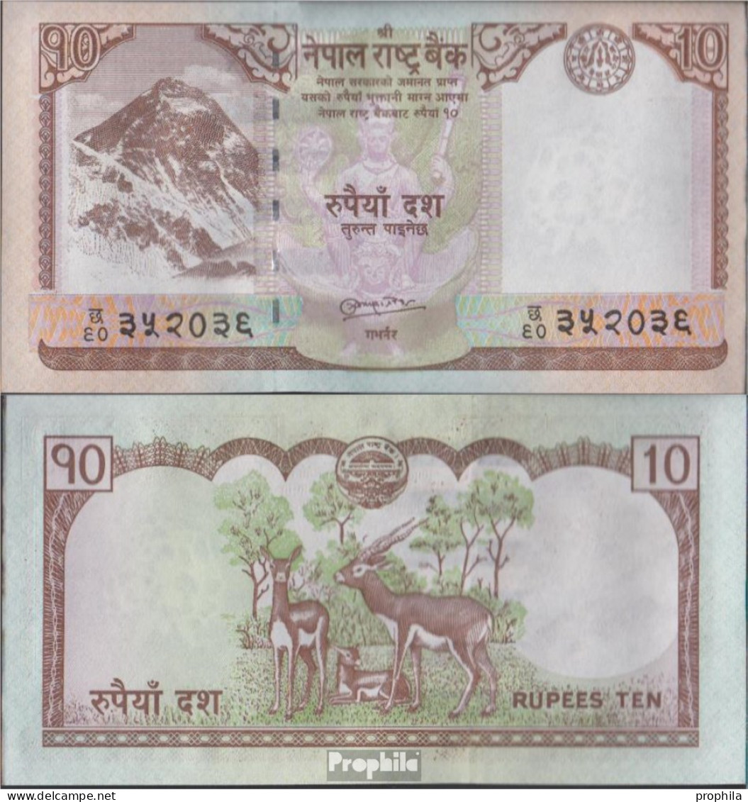 Nepal Pick-Nr: 61b, Signatur 19 Bankfrisch 2008 10 Rupees - Nepal