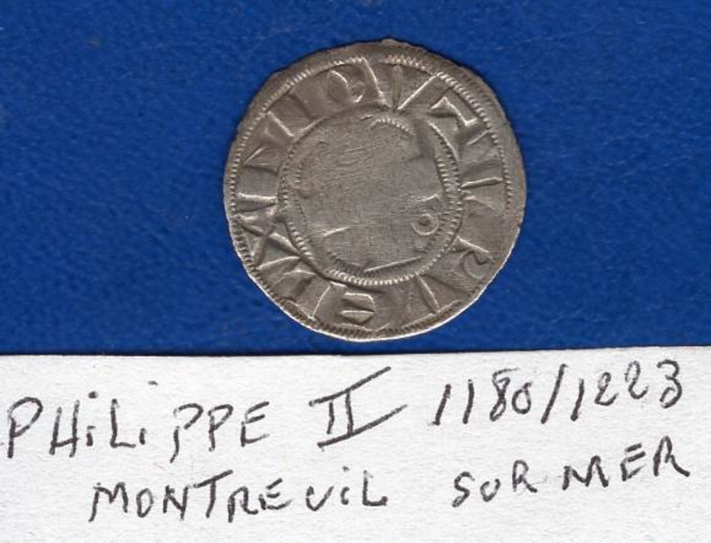 Philippe  Ll  1180/1223  Montreuil  Sur  Mer  Denier - 1180-1223 Philippe II Auguste