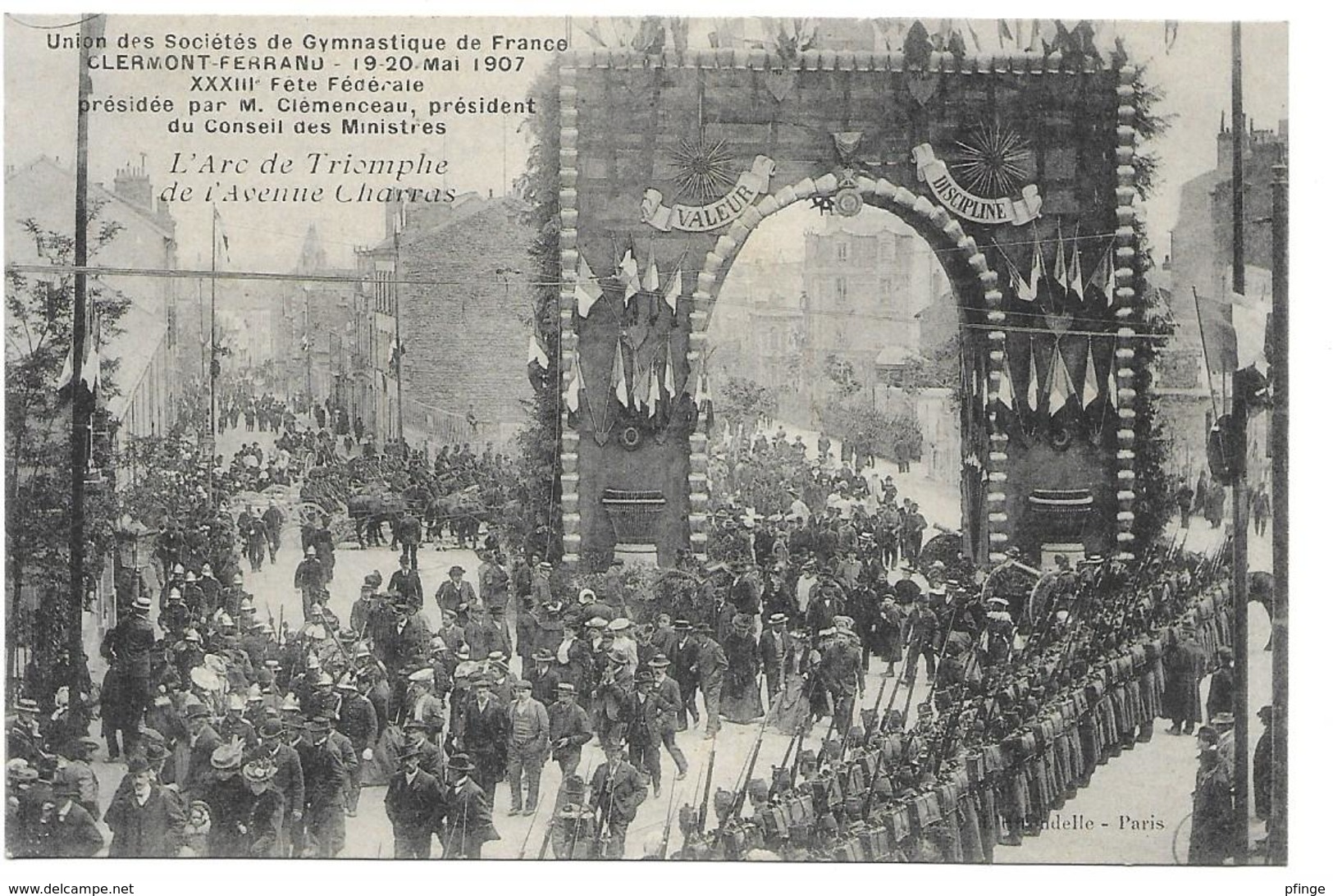 Clermont-Ferrand - Union Des Sociétés De Gymnastique De France, 1907  - Arc De Triomphe De L'avenue Charras - Clermont Ferrand