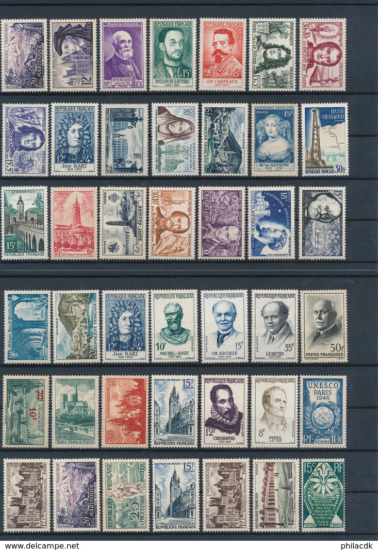 FRANCE - BELLE COLLECTION DE 391 TIMBRES NEUFS** SANS CHARNIERE - FORTE COTE VOIR SCANNS RECTO VERSO - Collections