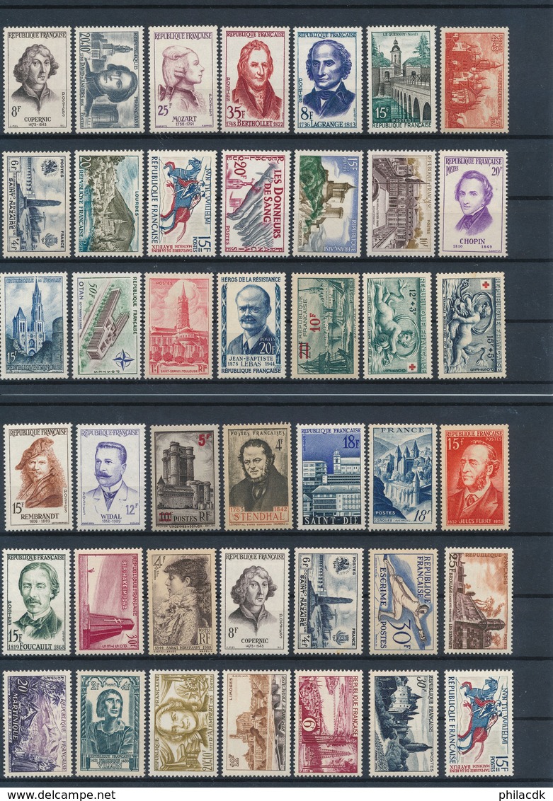 FRANCE - BELLE COLLECTION DE 391 TIMBRES NEUFS** SANS CHARNIERE - FORTE COTE VOIR SCANNS RECTO VERSO - Collections