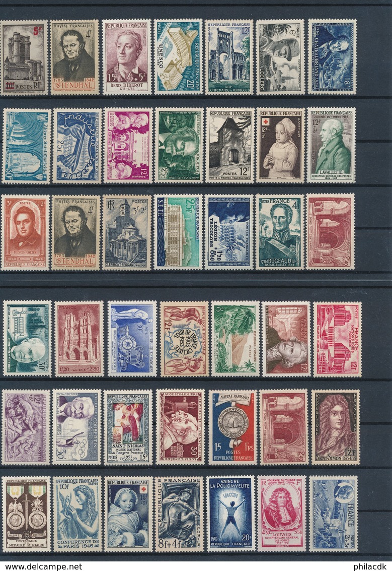 FRANCE - BELLE COLLECTION DE 391 TIMBRES NEUFS** SANS CHARNIERE - FORTE COTE VOIR SCANNS RECTO VERSO - Collections