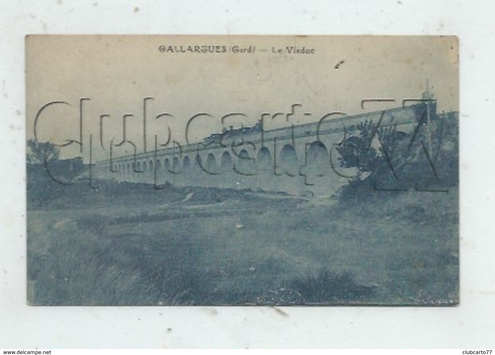 Gallargues-le-Montrueux (30) : MP D'un Train Passant Sur Le Viaduc En 1920 PF. - Gallargues-le-Montueux
