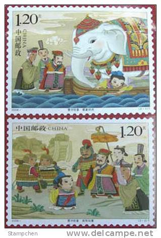 China 2008-13 Cao Chong Weights Elephant Stamps History Kid Fairy Tale Costume Famous Chinese - Unused Stamps