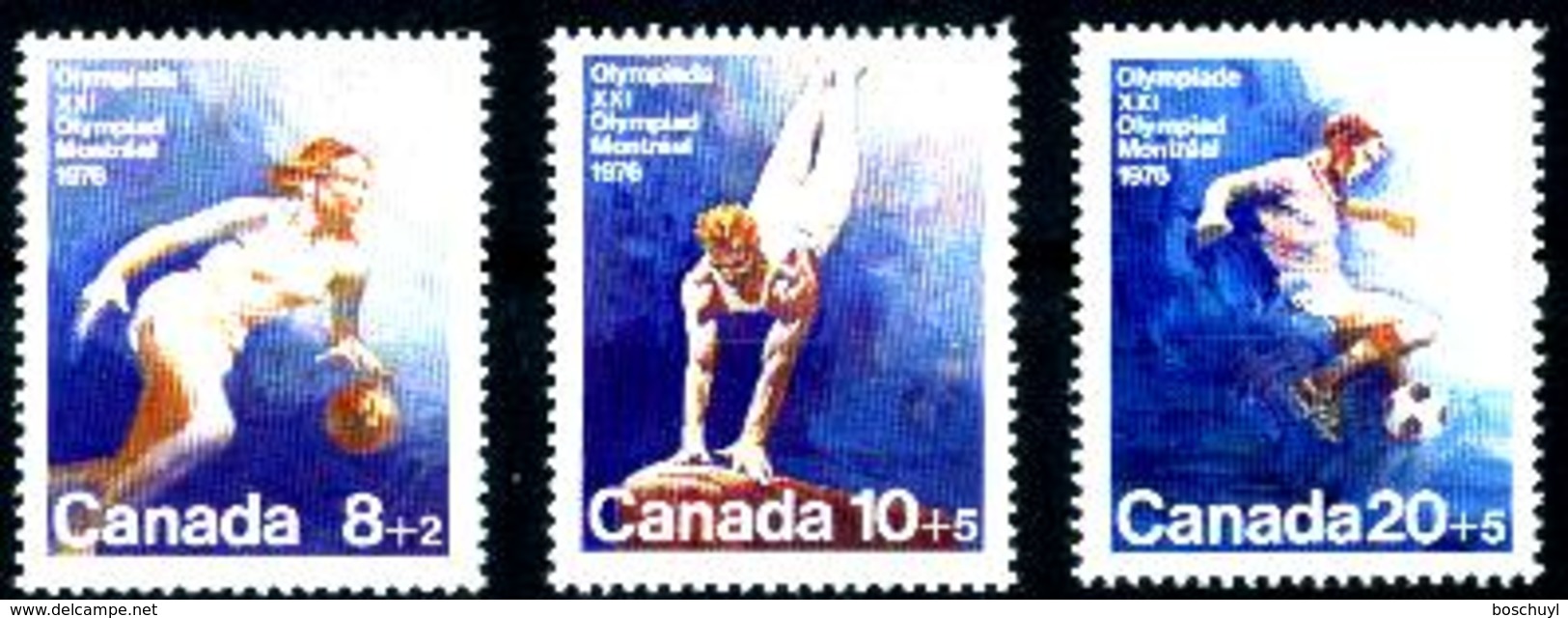 Canada, 1976, Olympic Summer Games Montreal, Soccer, Basketball, Gymnastics, MNH Set, Michel 617-619 - Altri & Non Classificati