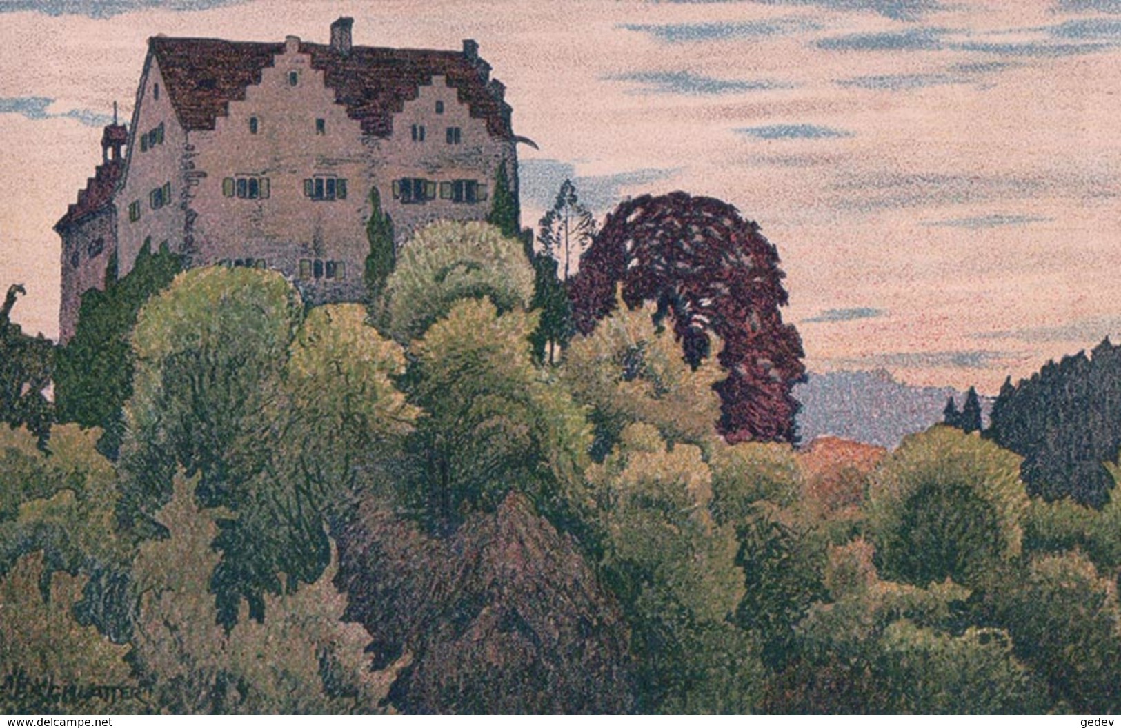 Ermatingen TG, Schloss Salenstein, Illustrateur Ernest Schlatter, Litho (30.8.32) - Salenstein