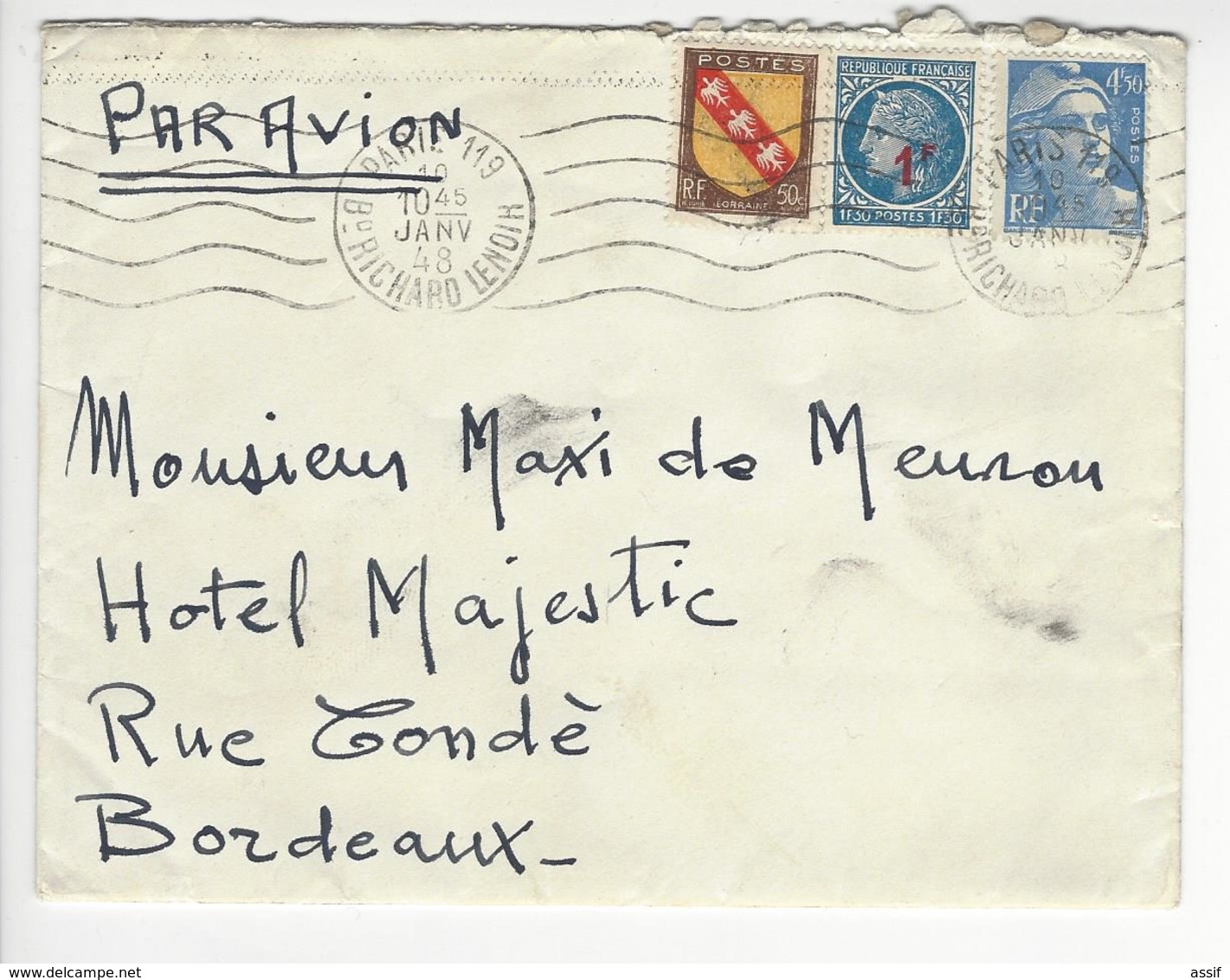 ARCHIVE 4 LETTRES MAX DE MEURON CROIX ROUGE RED CROSS CICR BORDEAUX GENEVE INTERNEMENT PRISONNIERS DE GUERRE /FREE SHIP