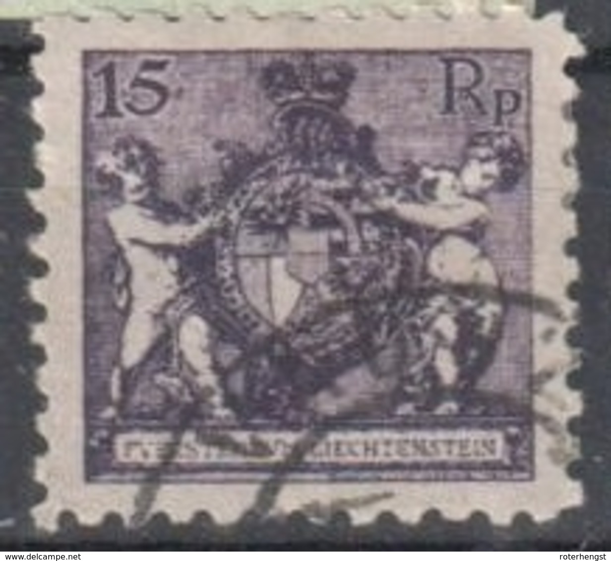 Liechtenstein Used Stamp 22 Euros 1921 Perf 9.5 - Oblitérés