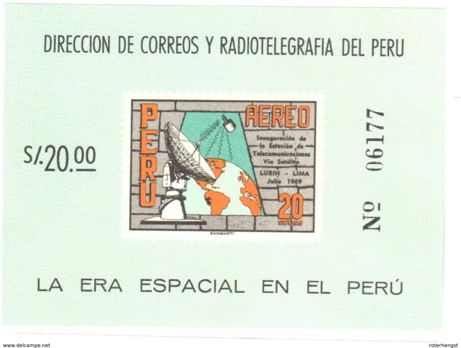 Peru Mnh ** Sheet 1969 Telco Telecom 4 Euros - Peru