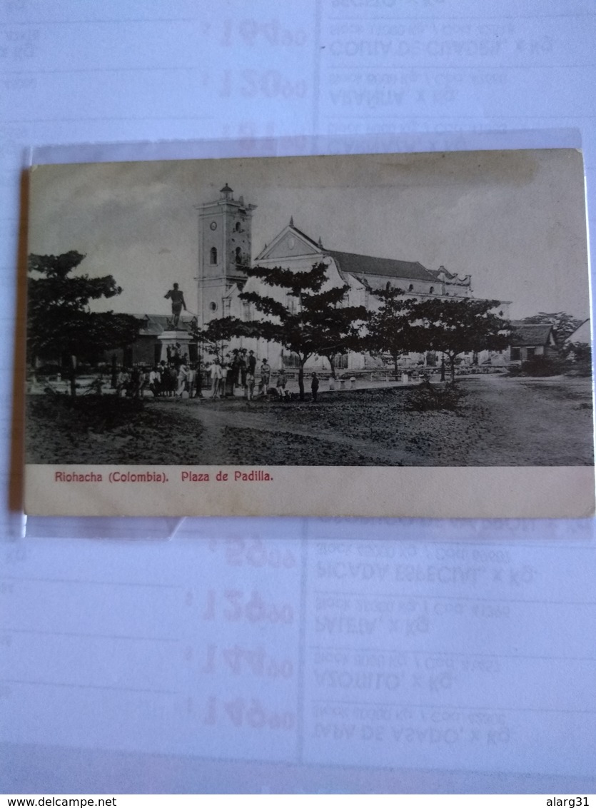 Colombia Postcard  Riohacha Plaza De Padilla Early Divided Back Animated - Kolumbien