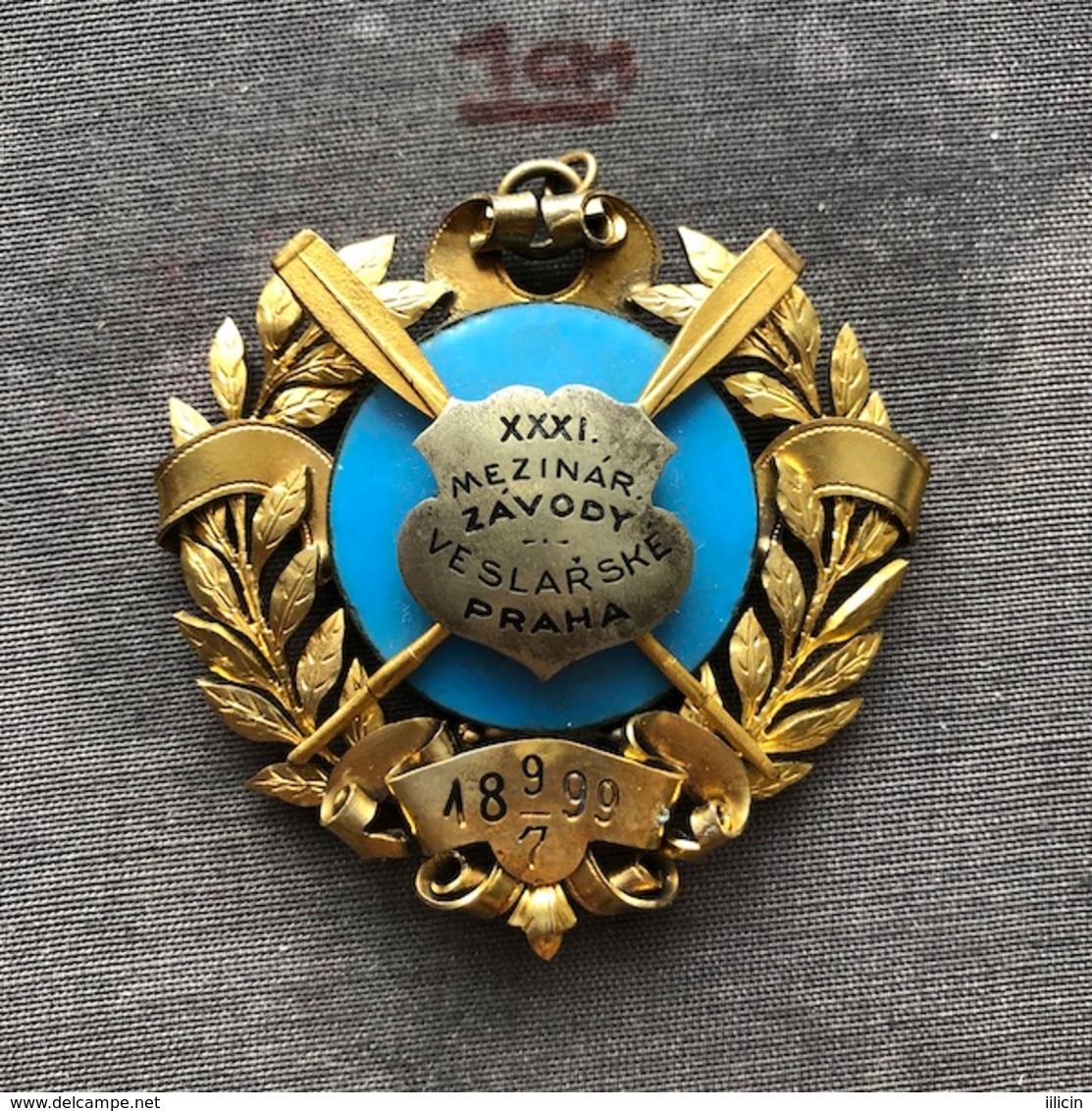 Badge Pin ZN007923 - Rowing / Kayak / Canoe Czechoslovakia Prague XXXI International Race 1897-07-09 - Rudersport