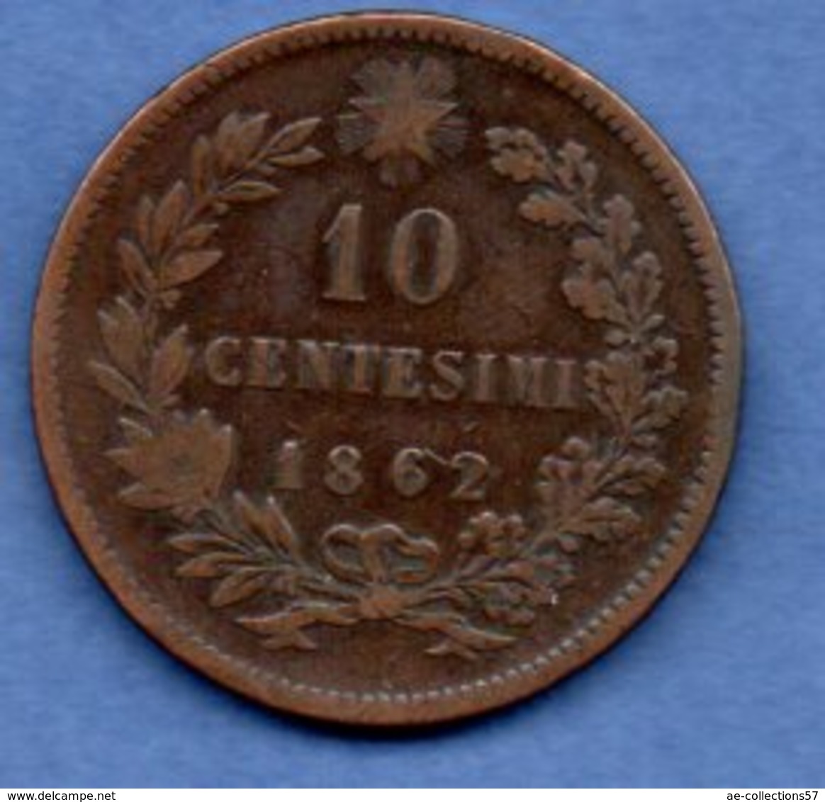 Italie - 10 Centesimi 1862   - Km # 11.2   -état  B+ - 1861-1878 : Victor Emmanuel II