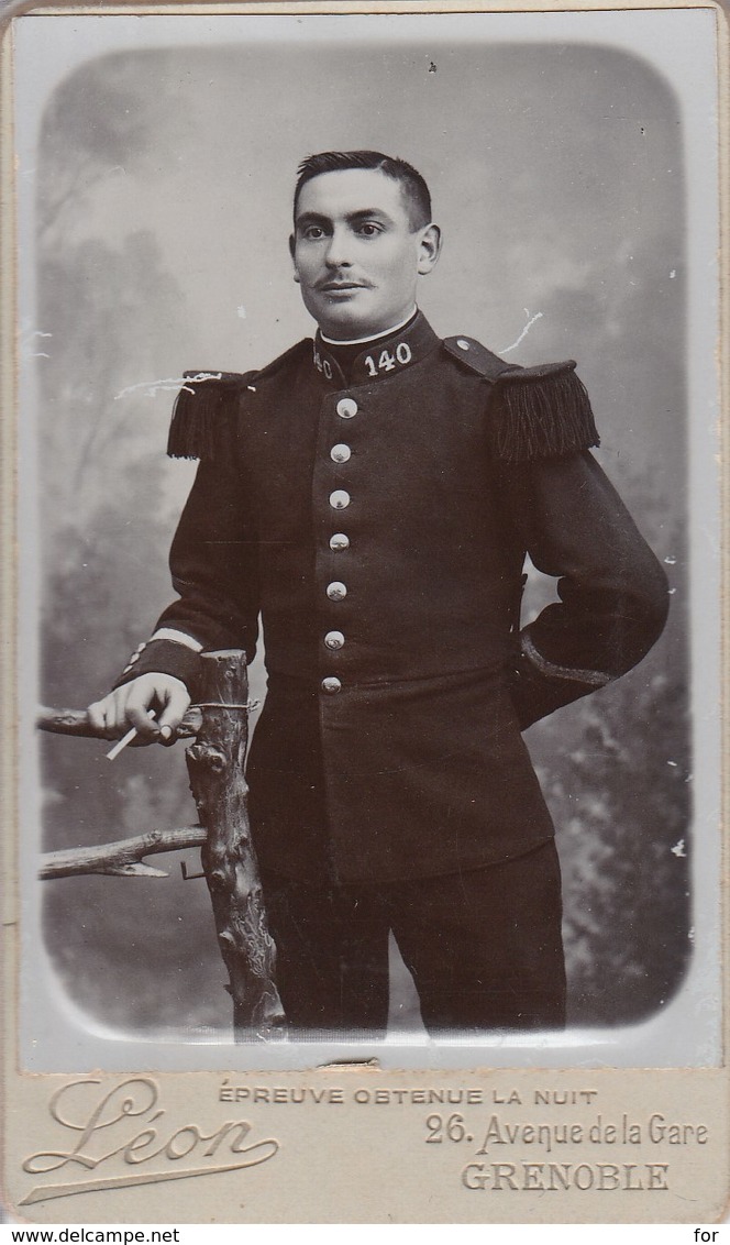 Photo : C.D.V. : Militaire : Soldat - 140é Régt. à Définir : Photo. LEON - Grenoble - Isère - Guerre, Militaire