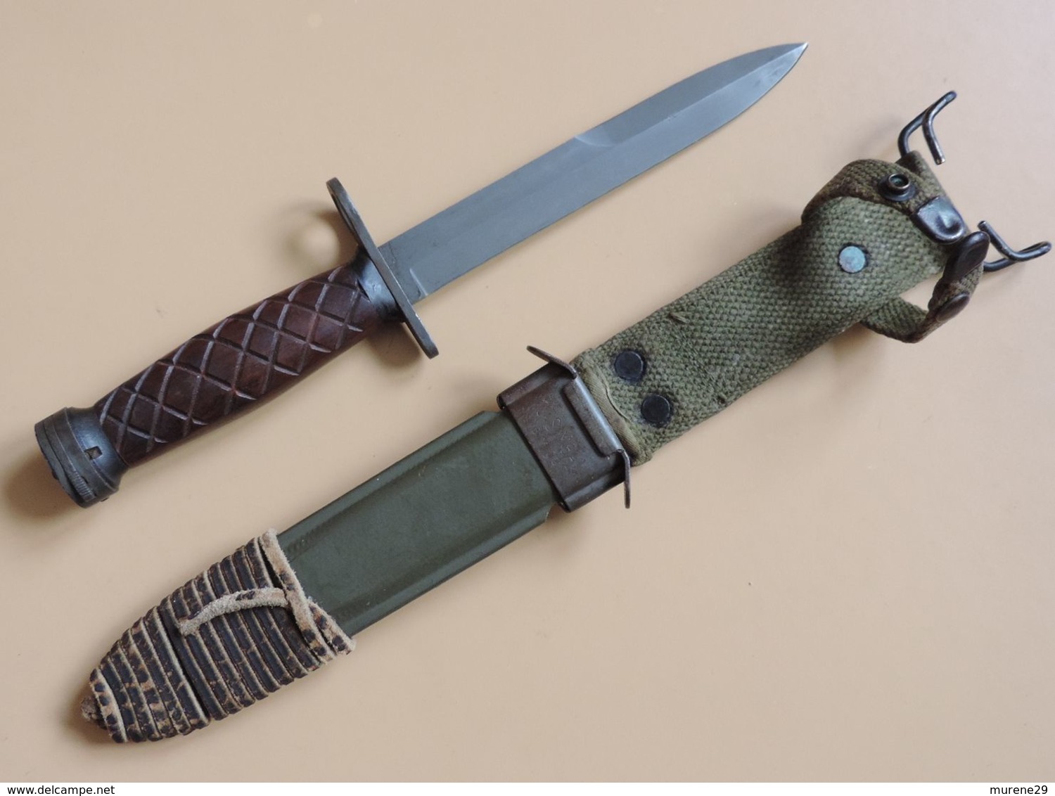 Baïonnette USM4 IMPERIAL à Poignée Bois, Période Guerre De Corée. - Knives/Swords