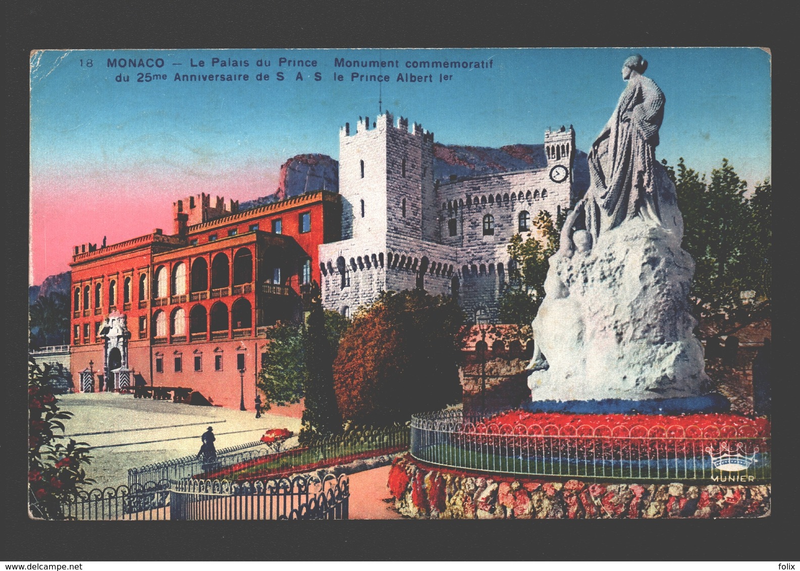 Monaco - Le Palais Du Prince - Monument Commémoratif Du 25me Anniversiare De S.A.S. Le Prince Albert Ier - 1938 - Palais Princier