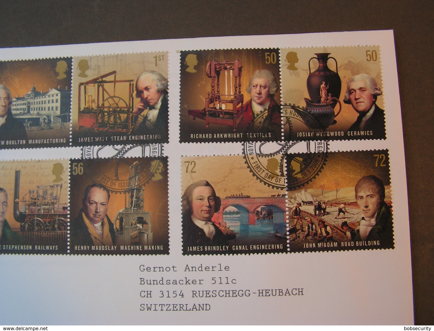GB FDC 2009 Industrial Revoltion 2735-2742 - 2001-2010 Decimal Issues