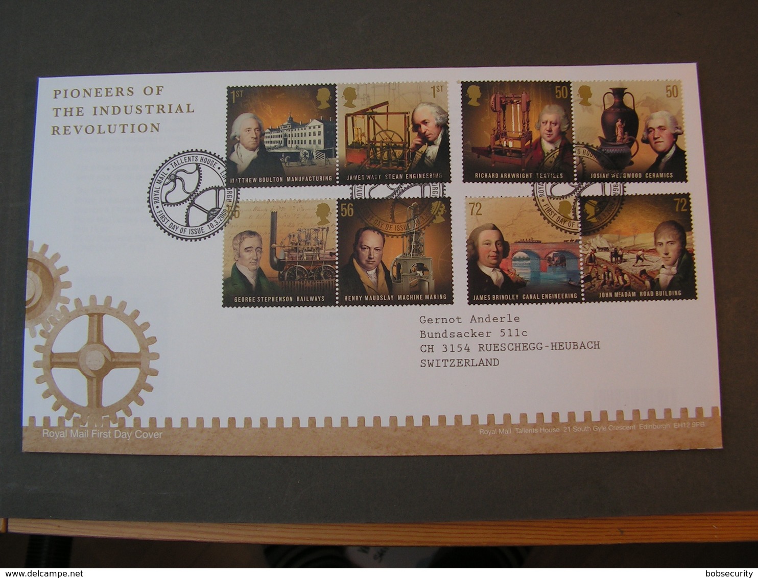 GB FDC 2009 Industrial Revoltion 2735-2742 - 2001-2010 Decimal Issues