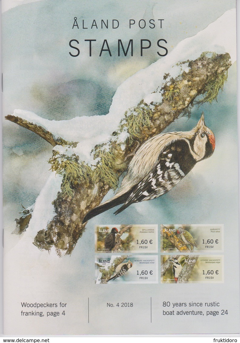 Aland Post Brochure 2018-4 - Christmas - Woodpeckers - ATM - Sailing Ship - Nordic Skating - Aland