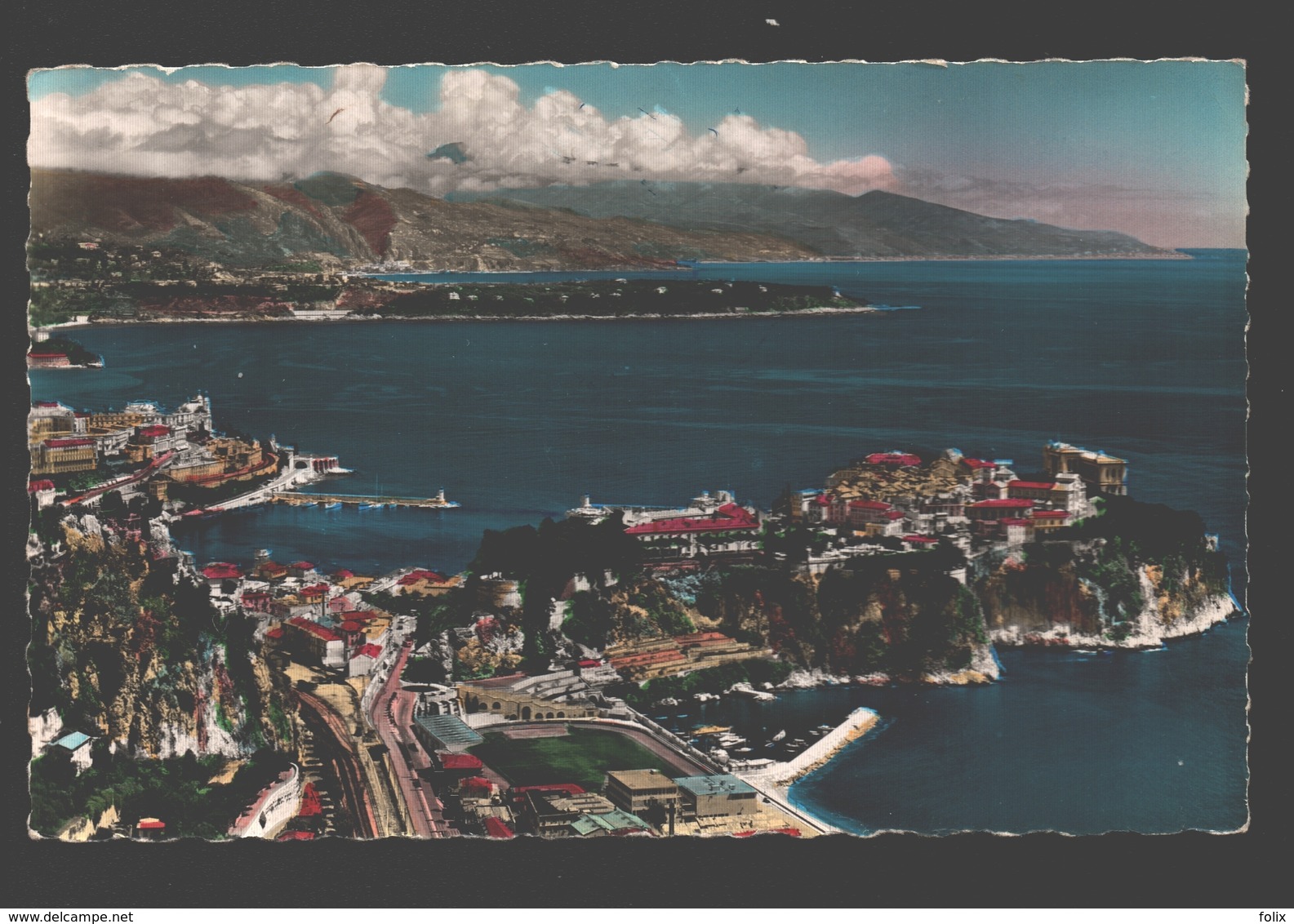 Monaco - Le Rocher, Le Port - Au Fond: Le Cap Martin Et La Côte Italienne - 1962 - Mehransichten, Panoramakarten