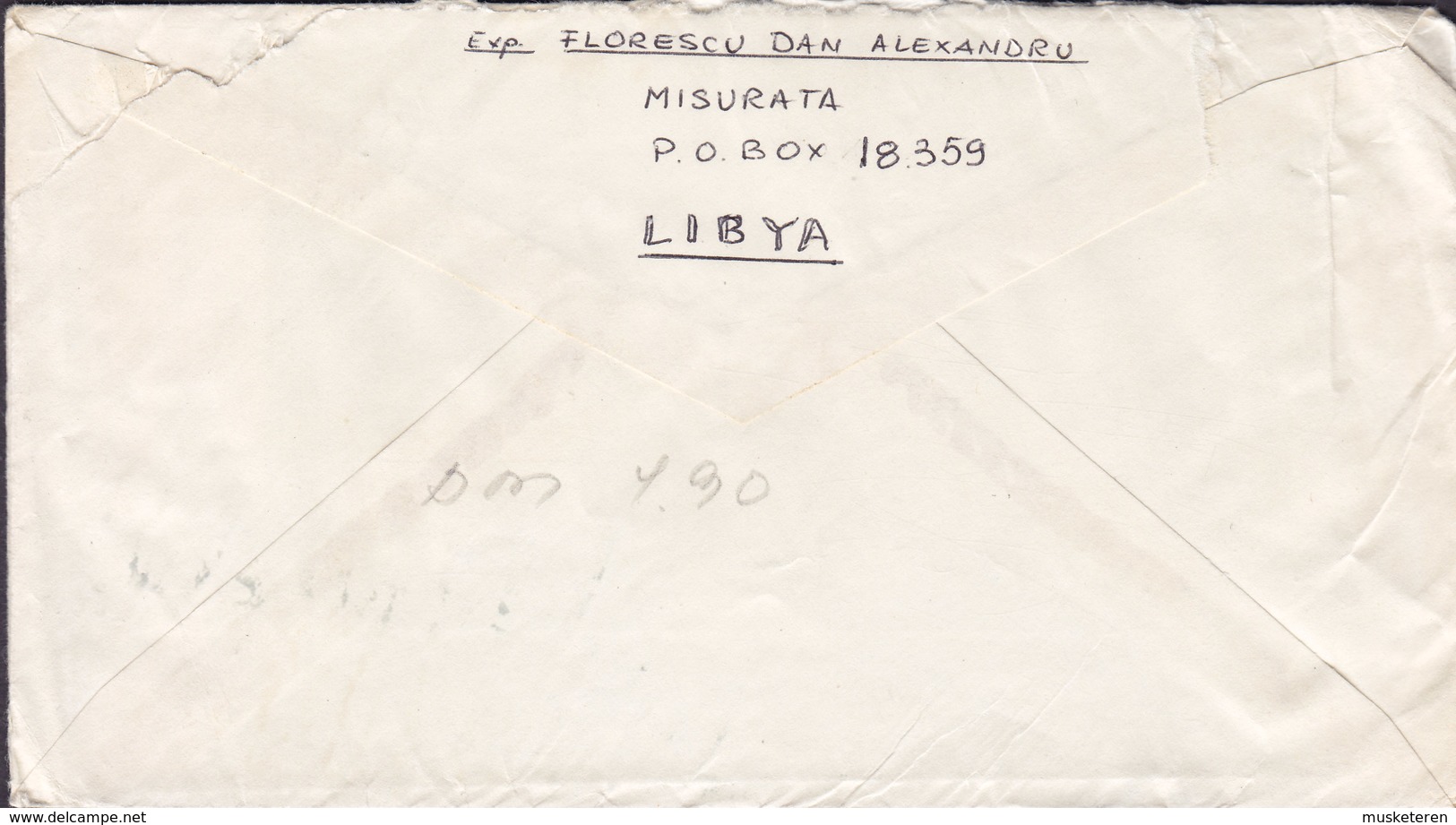 Libya MISURATA 1986? Cover Brief To ALBERTSLUND Denmark Coin Münze - Libyen