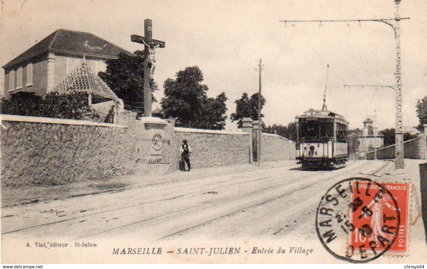 91Md   13 Marseille Saint Julien Entrée Du Village Tramway - Saint Barnabé, Saint Julien, Montolivet