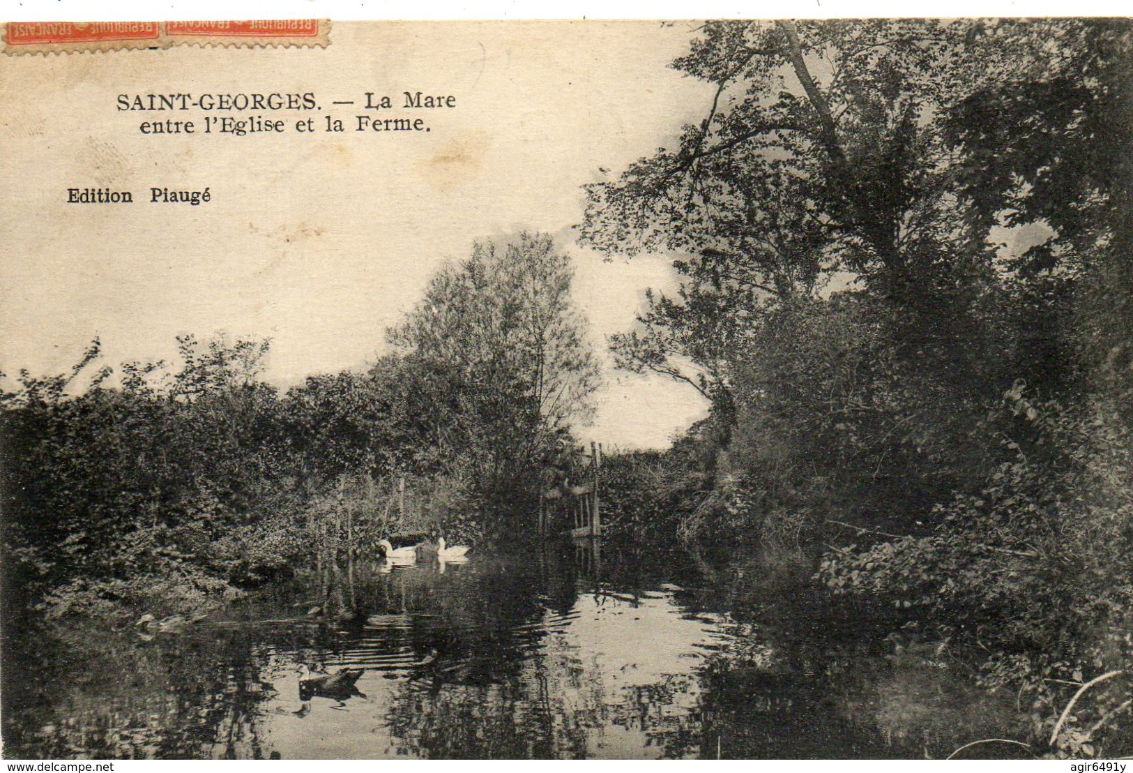 - St GEORGES Sur BAULCHE - La Mare Entre L'Eglise Et La Ferme  -12271- - Saint Georges Sur Baulche