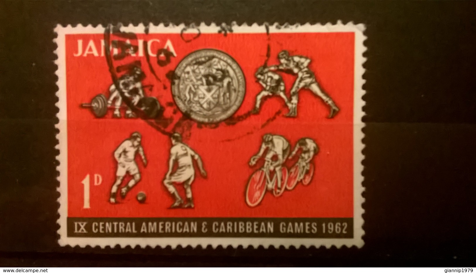 FRANCOBOLLI STAMPS GIAMAICA JAMAICA 1962 USED CARIBBEAN GAMES CENTRAL AMERICAN - Jamaica (1962-...)