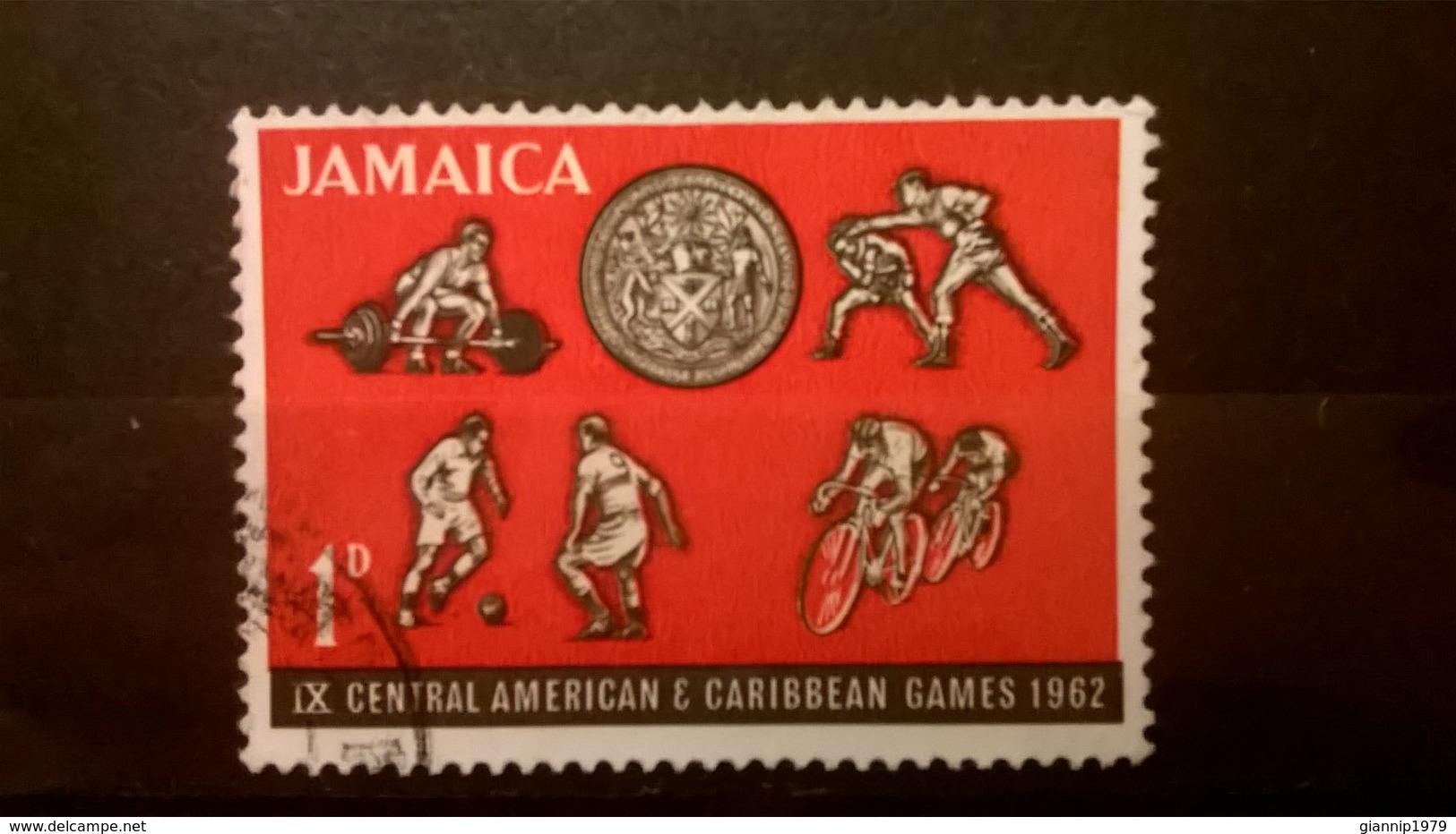 FRANCOBOLLI STAMPS GIAMAICA JAMAICA 1962 USED CARIBBEAN GAMES CENTRAL AMERICAN - Giamaica (1962-...)