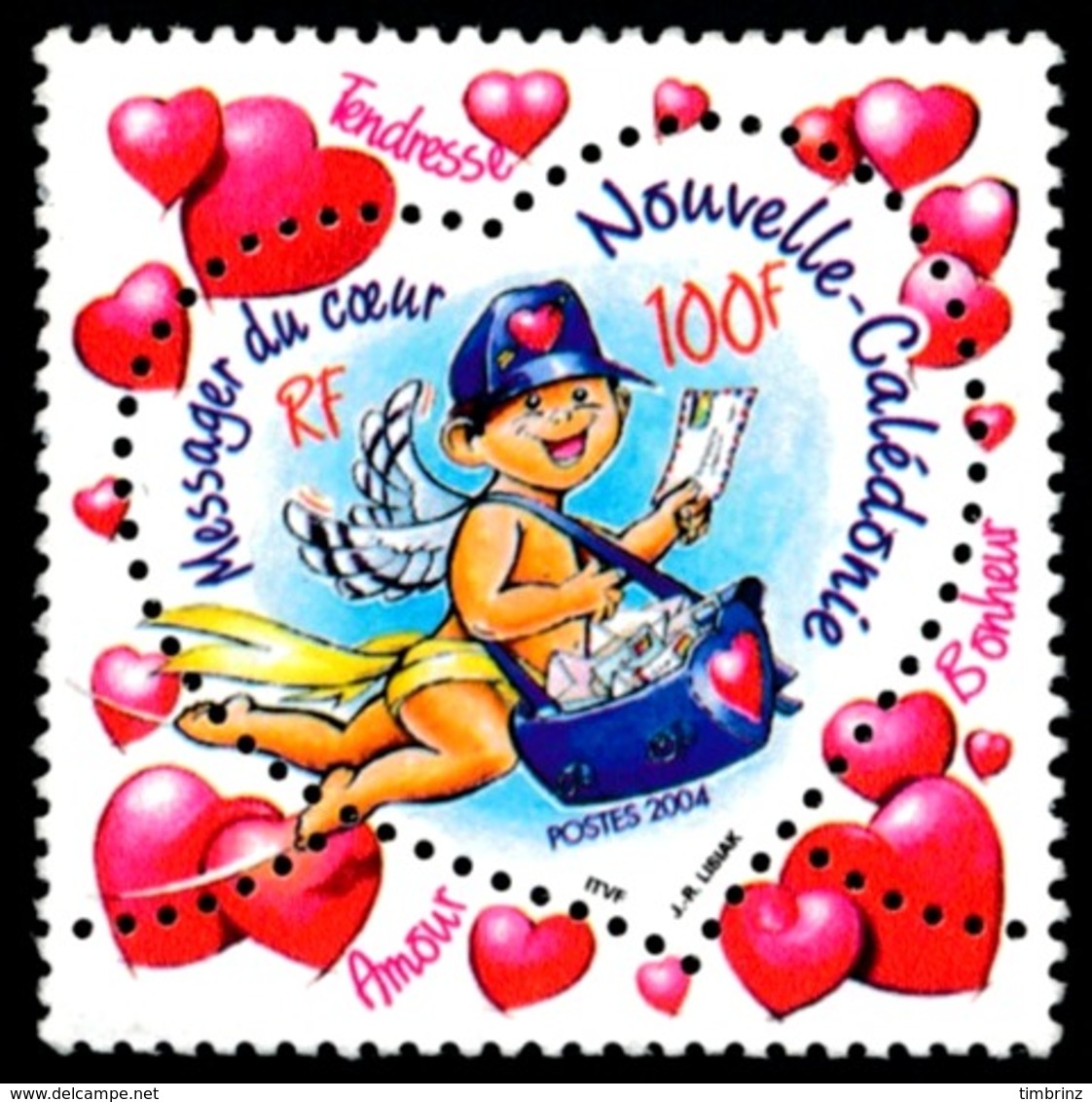 NOUV.-CALEDONIE 2004 - Yv. 912 NEUF   Faciale= 0,84 EUR - Saint-Valentin. Amour Facteur  ..Réf.NCE24265 - Unused Stamps