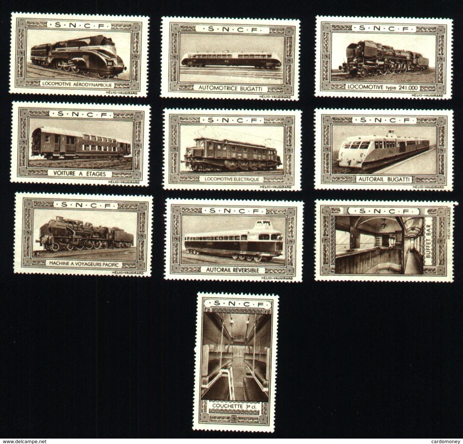 Lot Vignettes SNCF : Locomotives & Wagons (Art. N° 589-6) - Altri & Non Classificati