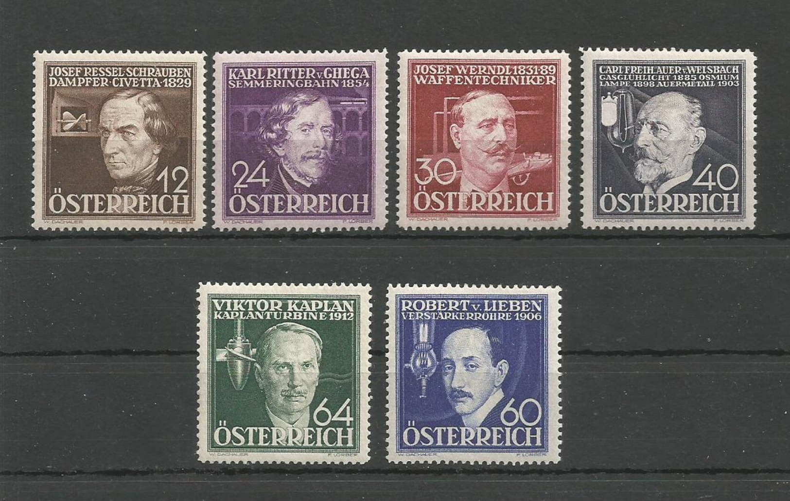 AUSTRIA OSTERREICH 1936 - AUSTRIAN INVENTORS - COMPLETE SET - UNUSED - Neufs