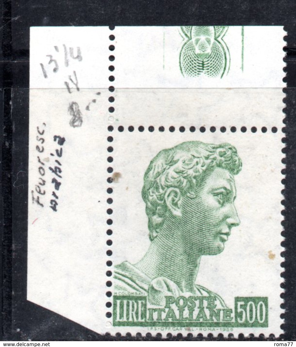 XP3915 - REPUBBLICA SAN GIORGIO , Il 500 Lire Dent 13 1/4 ***  Gomma Arabica Fluorescente - Varietà E Curiosità