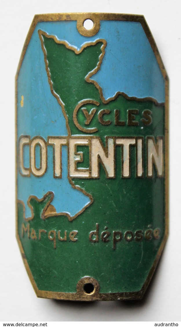 Ancienne Et Belle Plaque De Vélo Cycles COTENTIN En Métal 50 Manche Normandie Cyclisme - Cyclisme