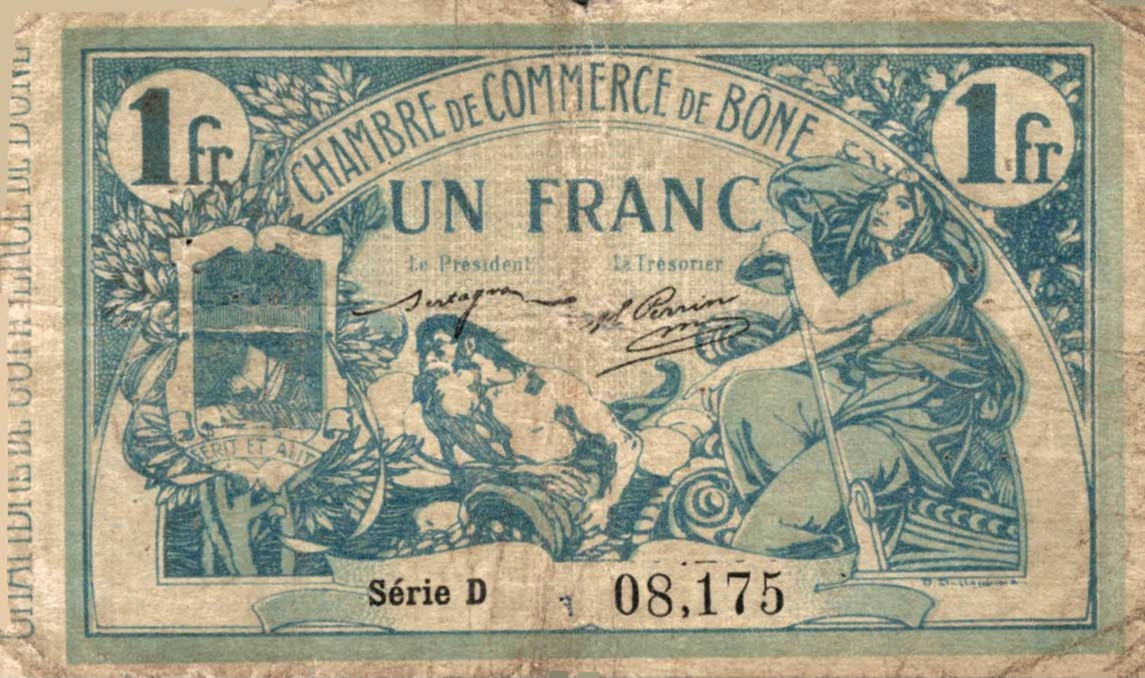 822-2019     REGION ECONOMIQUE DE BONE DU 18 MAI 1915  1 FRANC - Chambre De Commerce