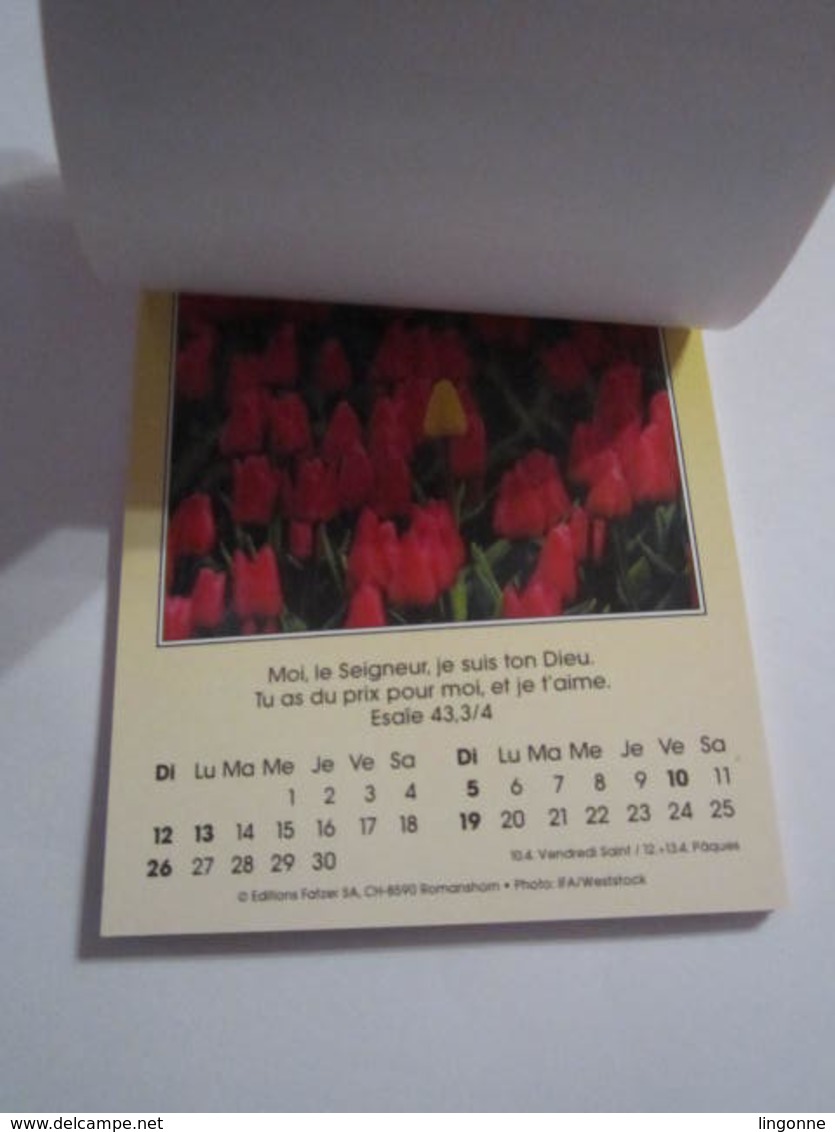 1999 PETIT CALENDRIER Type Post-it Une Feuille Par Mois Religion Catholique Dieu Dit :.... A Accrocher Au Mur Ou Poser - Petit Format : 1991-00