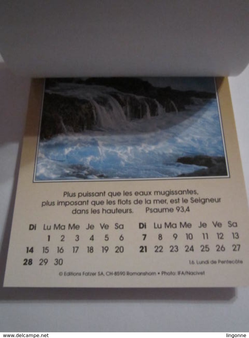 1999 PETIT CALENDRIER Type Post-it Une Feuille Par Mois Religion Catholique Dieu Dit :.... A Accrocher Au Mur Ou Poser - Petit Format : 1991-00