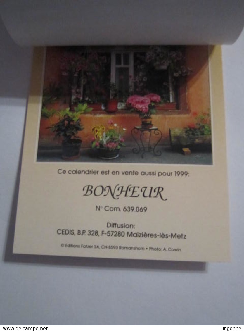 1999 PETIT CALENDRIER type post-it une feuille par mois Religion Catholique Dieu dit :.... A accrocher au Mur ou poser