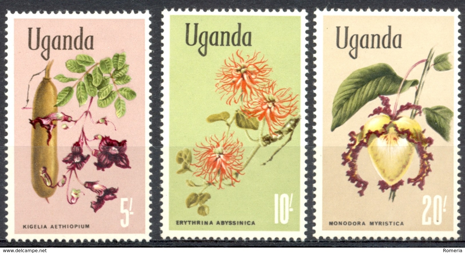 Ouganda - 1969 - Yt 94 - > 96 - Fleurs - * Charnières - Ouganda (1962-...)