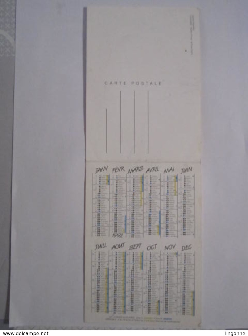 RARE 1992 PETIT CALENDRIER CARTE POSTALE EN 2 VOLETS BOUTIQUE MOLINA DIJON 14 X 10 Cm Env - Petit Format : 1991-00