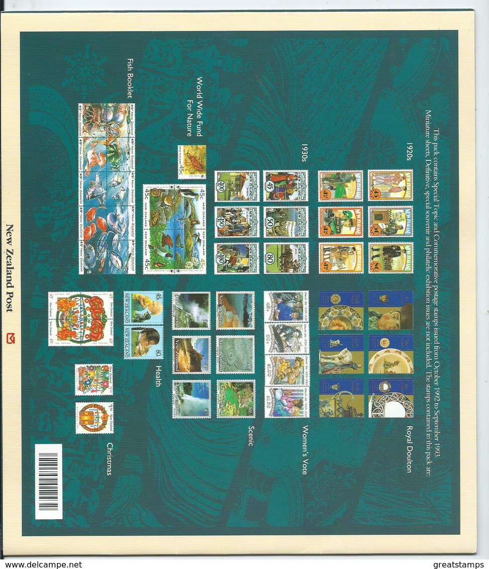 1993 Full Year Pack No Minisheets In This Pack. 9 Sets Cv £50.00 All Mnh - Full Years