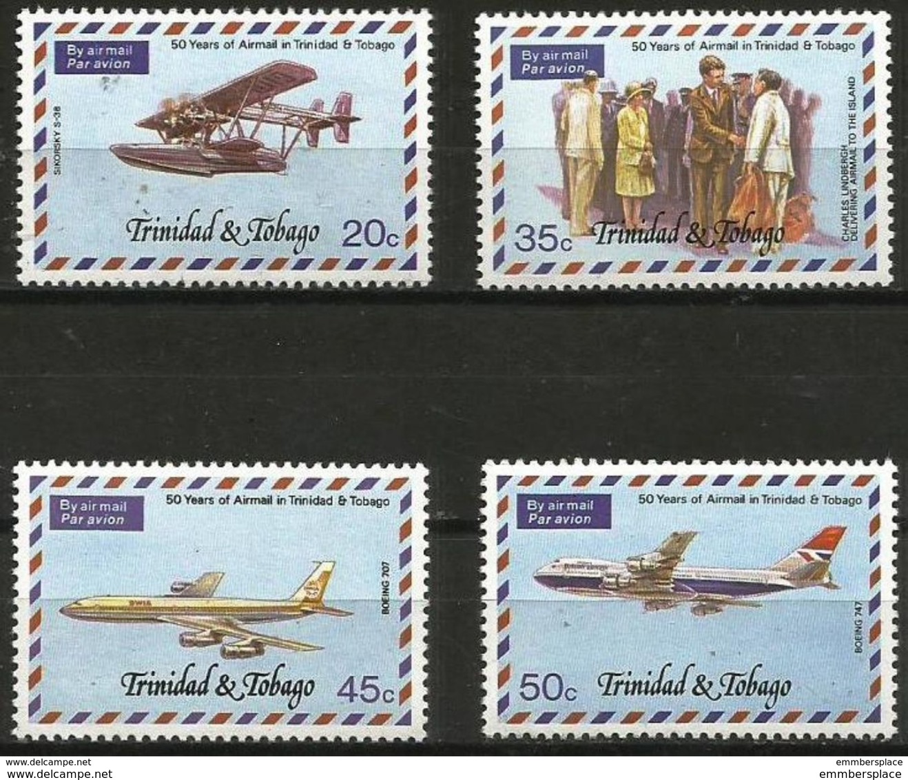 Trinidad & Tobago  - 1977 Airmail Service Set Of 4 MNH **   Sc 268-71 - Trinité & Tobago (1962-...)