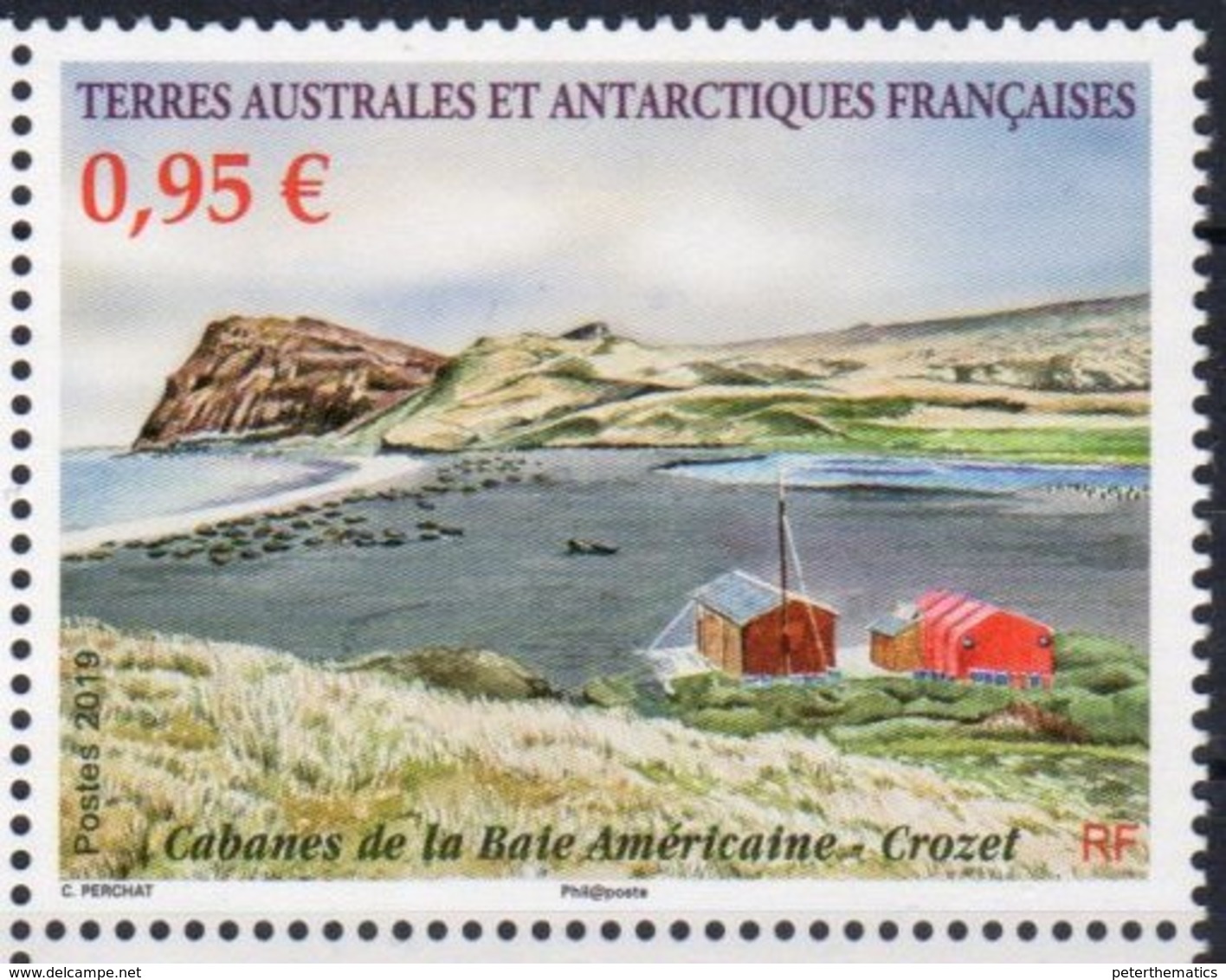 TAAF ,  FRENCH ANTARCTIC, 2019, MNH,LANDSCAPES, AMERICAN BAY, CABINS, 1v - Other & Unclassified