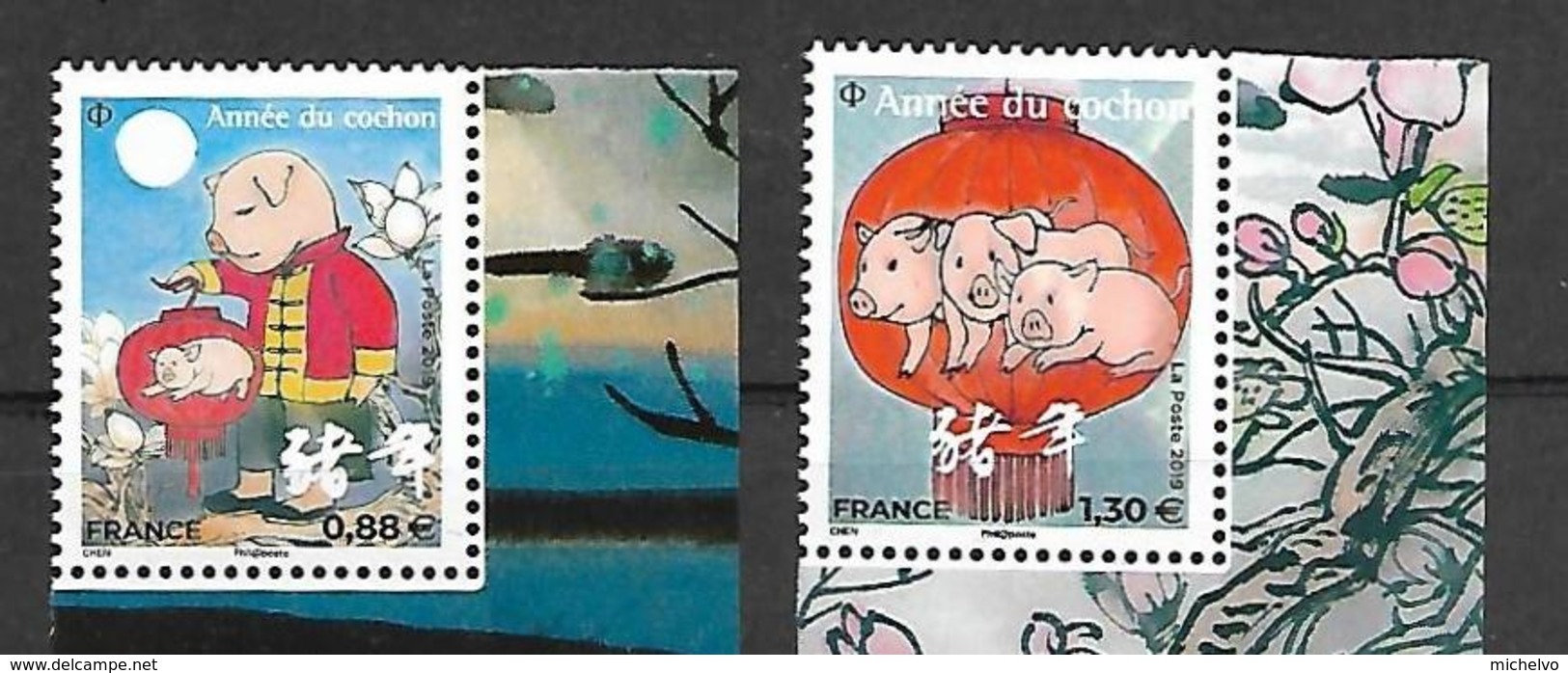 France 2019 - Yv N° 5296 & 5298 ** - Nouvel An Chinois - Année Du Cochon  (petits Timbres) - Ongebruikt