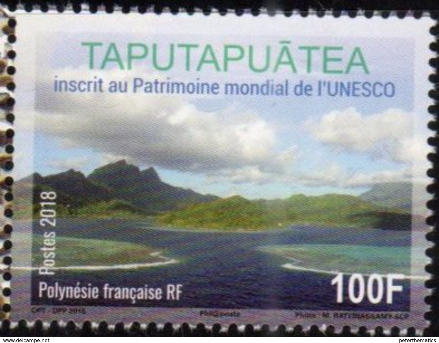 FRENCH POLYNESIA, 2018, MNH, TAPUTAPUATEA, MOUNTAINS, LANDSCAPES, UNESCO WORLD HERITAGE SITES, 1v - Géographie