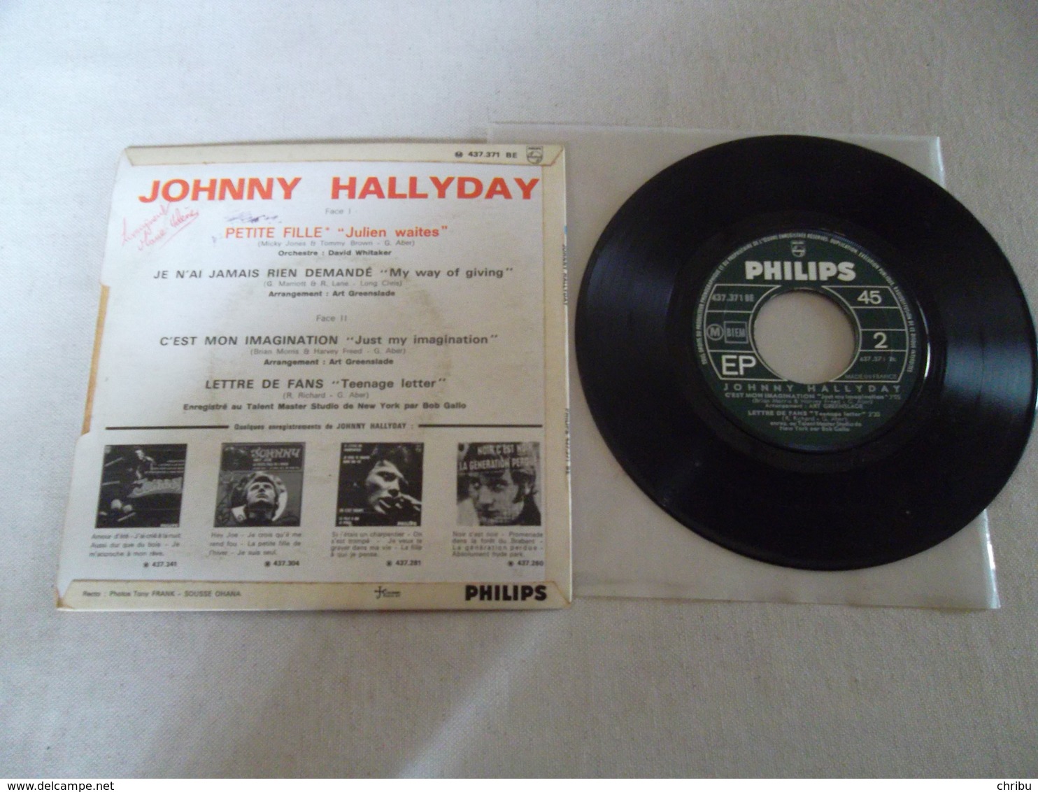 VINYLE 45 T JOHNNY HALLYDAY PETITE FILLE PHILIPS 437 371 BE - 45 T - Maxi-Single