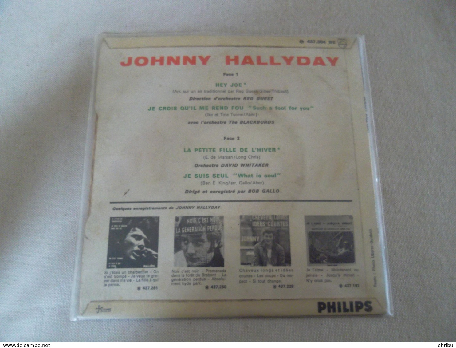 VINYLE 45 T JOHNNY HALLYDAY HEY JOE 437304 Be - Rock