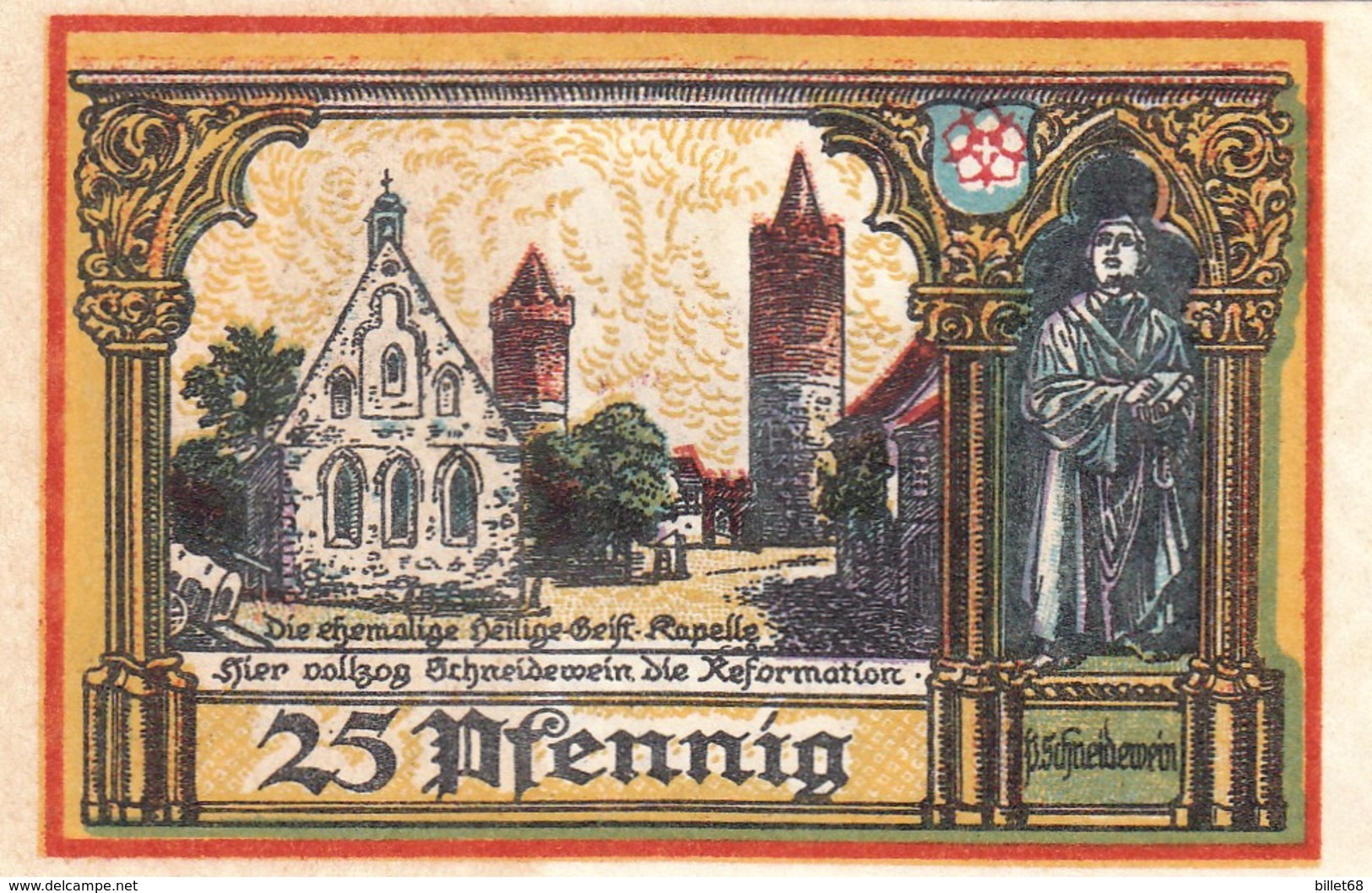 Billet Allemand -25 Pfennig - Jüterbog 1920 -  Abtshof Et Abt Nicolas, Heilig-Geist-Kapelle - [11] Emissioni Locali